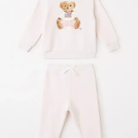 Ralph Lauren - Polo Bear Fleece Sweatshirt & Pant Set Pink