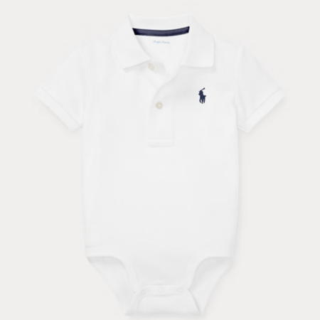 Ralph Lauren - Zacht katoenen Polo bodysuit Wit