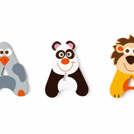 Scratch - Houten Letter: LETTER 'A', 3 modellen gemengd, 3 zelfklevende stickers inbegrepen, op kaart