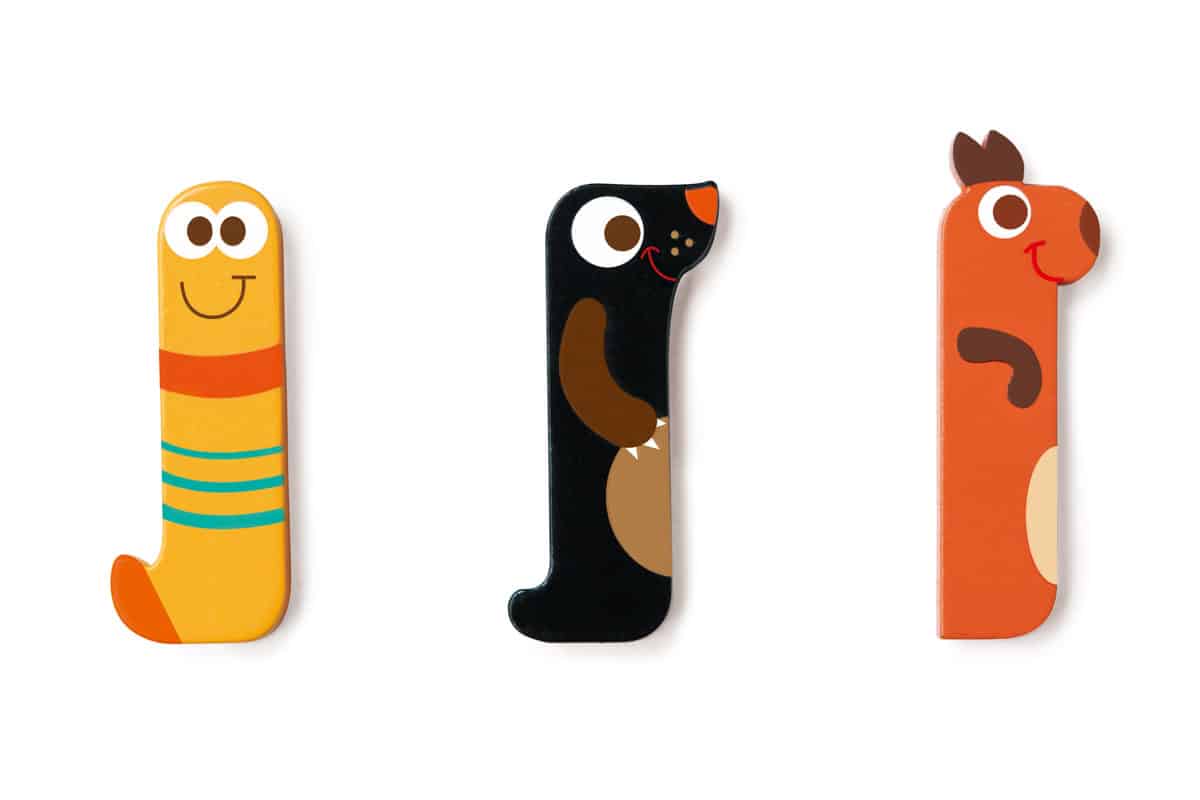 Scratch - Houten Letter: LETTER 'I', 3 modellen gemengd, 3 zelfklevende stickers inbegrepen, op kaart