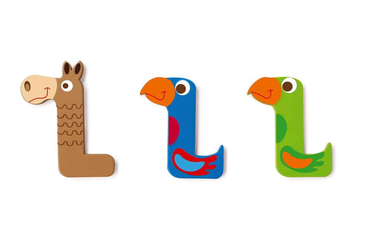 Scratch - Houten Letter: LETTER 'L', 3 modellen gemengd, 3 zelfklevende stickers inbegrepen, op kaart