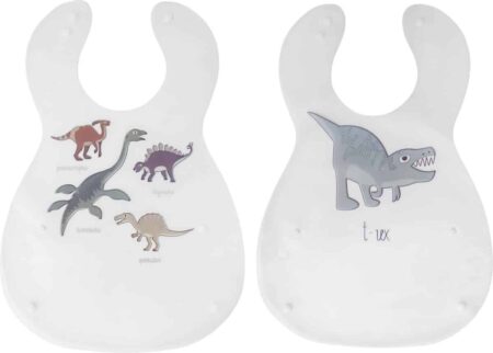 Sebra - 2 Pack Printed Bibs - Dino