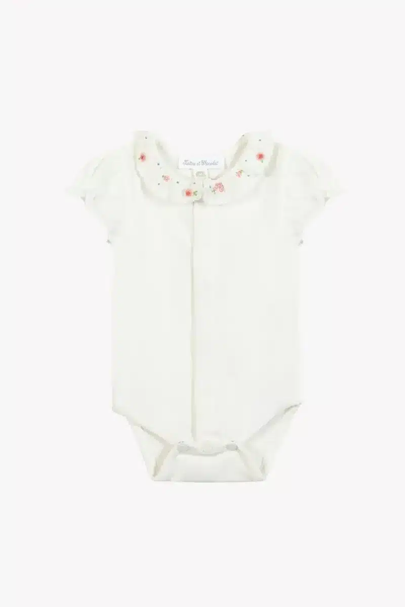 Tartine Et Chocolat - Body Ecru bloemenkraag met ruches