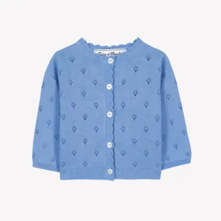 Tartine Et Chocolat - Cardigan Azuurblauw katoen