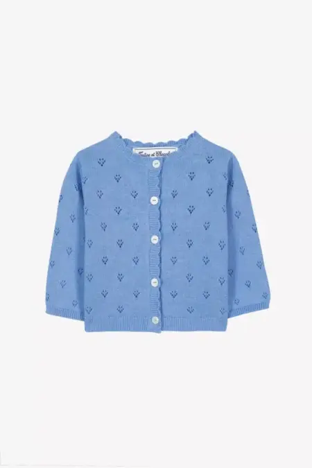 Tartine Et Chocolat - Cardigan Azuurblauw katoen
