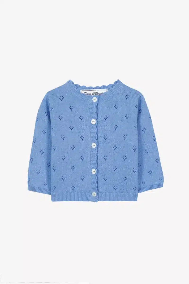 Tartine Et Chocolat - Cardigan Azuurblauw katoen