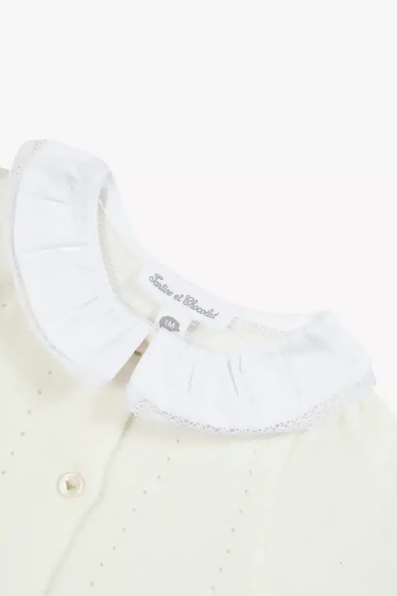 Tartine Et Chocolat - Jumpsuit gebreid ecru met bloemenprint