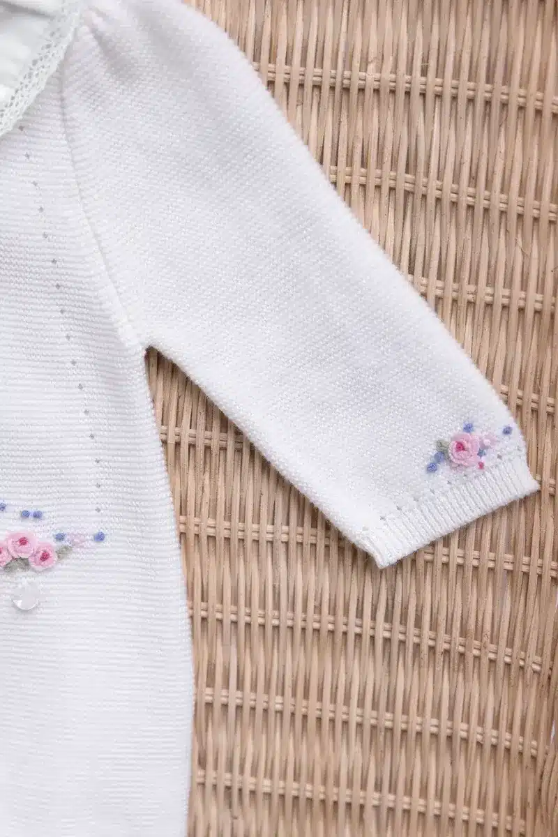 Tartine Et Chocolat - Jumpsuit gebreid ecru met bloemenprint