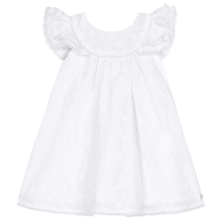 Tartine Et Chocolat - Jurkje Wit Met Frulletjes Aan Mouw