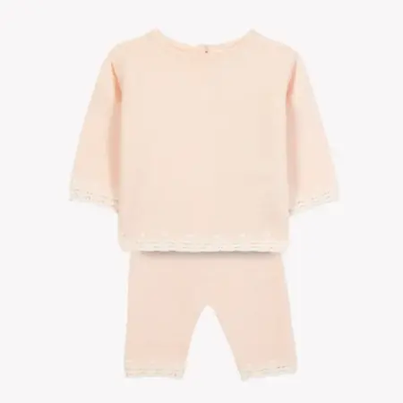 Tartine Et Chocolat - Set Gebreide pul met broek roze