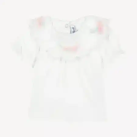 Tartine Et Chocolat - T-shirt Witte kraag met bloemenprint en ruches