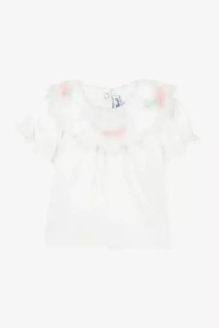 Tartine Et Chocolat - T-shirt Witte kraag met bloemenprint en ruches