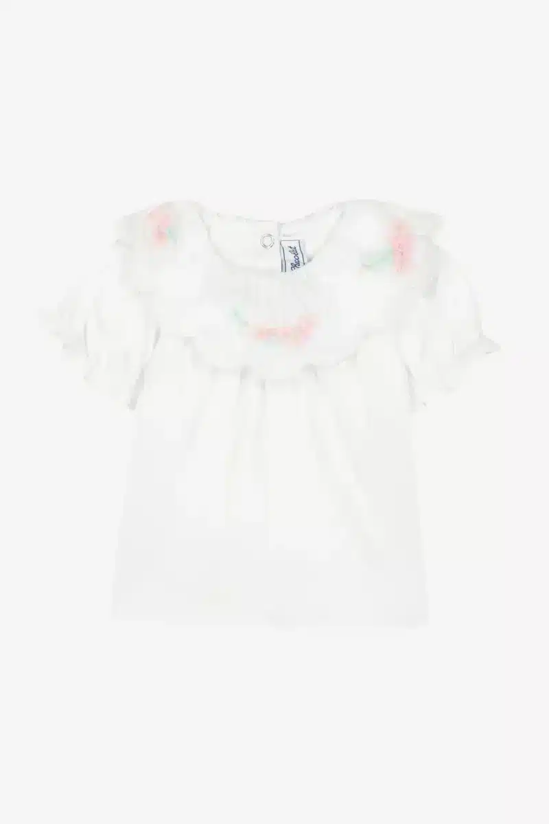 Tartine Et Chocolat - T-shirt Witte kraag met bloemenprint en ruches