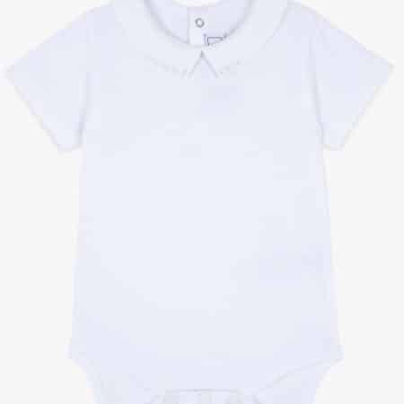 Tartine et Chocolat - Body met geborduurde kraag vliegtuig - wit