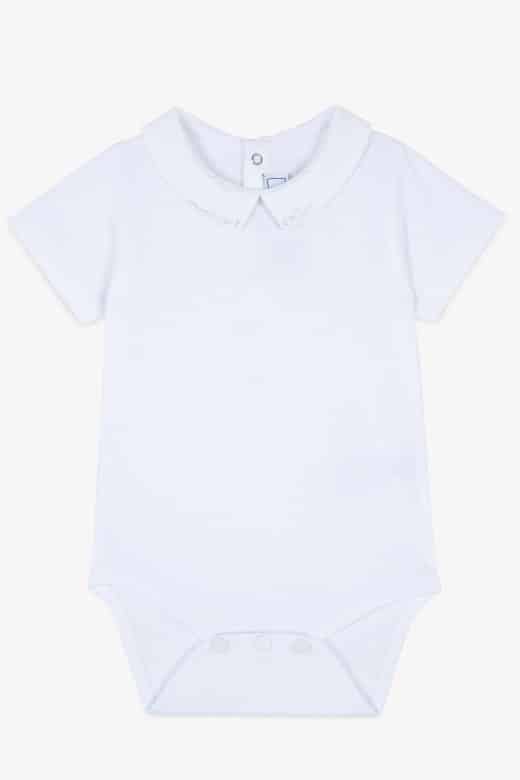 Tartine et Chocolat - Body met geborduurde kraag vliegtuig - wit