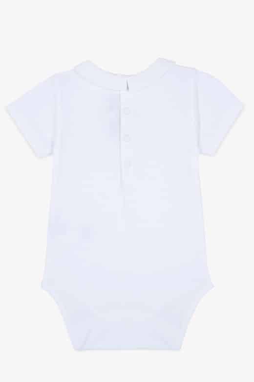 Tartine et Chocolat - Body met geborduurde kraag vliegtuig - wit