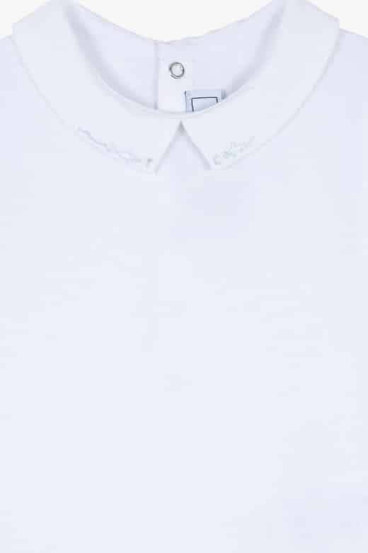 Tartine et Chocolat - Body met geborduurde kraag vliegtuig - wit