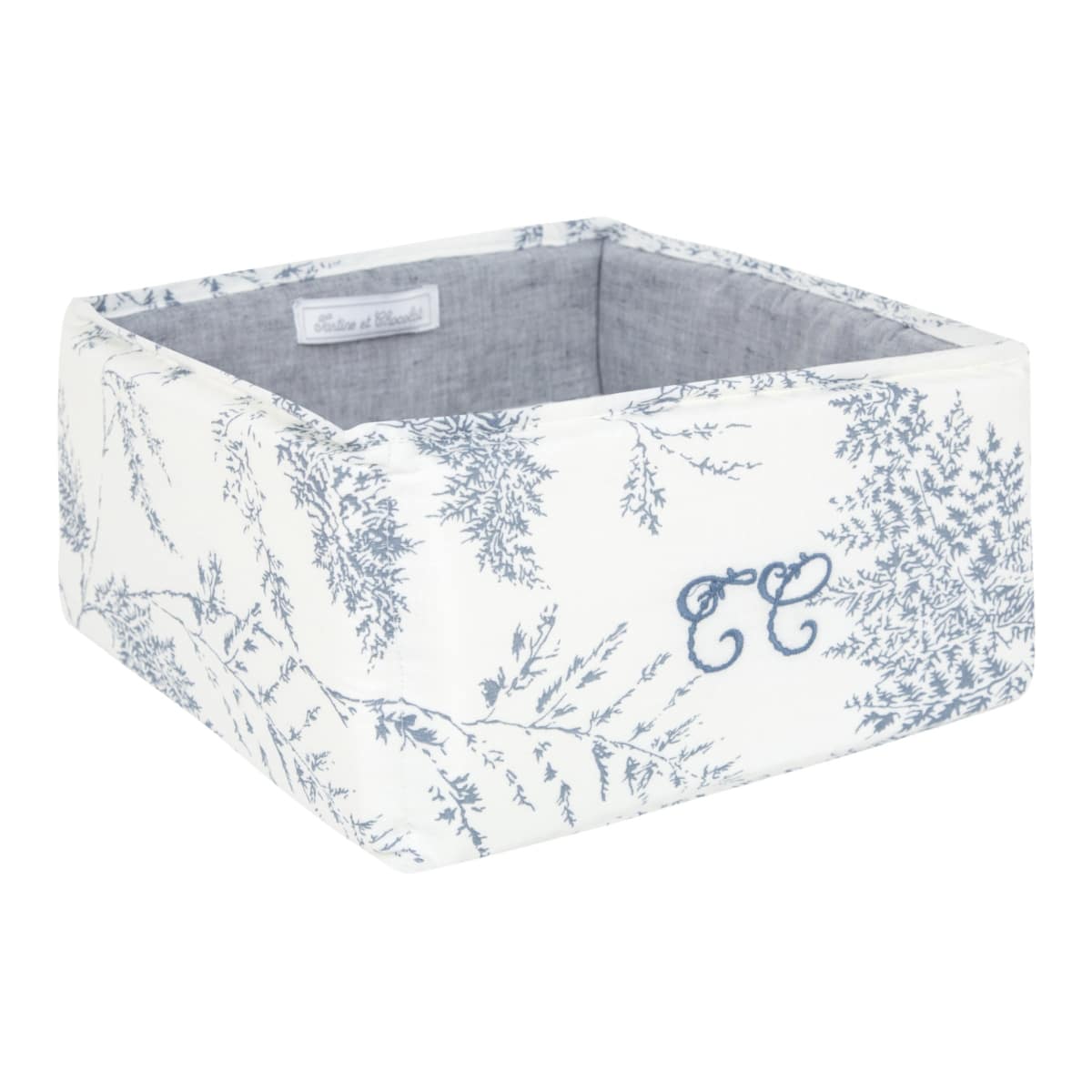 Tartine et Chocolat - Feuillage Nursery basket 25 x 25 x 13 cm - blue