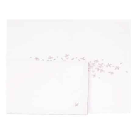 Tartine et Chocolat - Feuilles de lin Quilt cover 140 x 90 cm - White