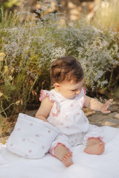Tartine et Chocolat - Jumpsuit bloemen - wit/roze