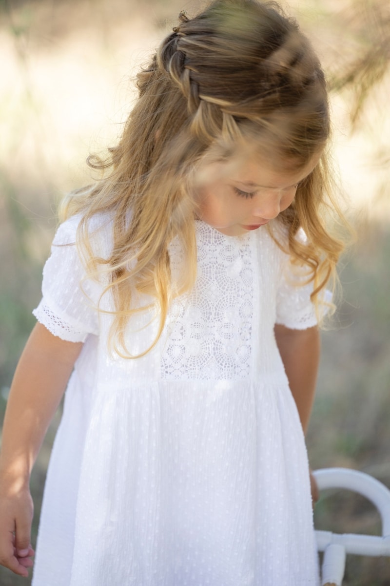 Tartine et Chocolat - Jurkje met kanten details - wit