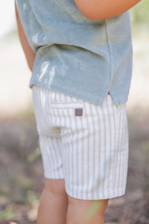 Tartine et Chocolat - Short met strepen - groen/beige