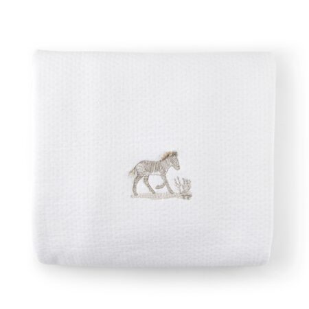 Theophile & Patachou - Doopdeken 100x135cm - Gewafeld Wit/Camel Safari