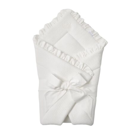 Theophile & Patachou - Doopdeken voetenzak 75x75cm - gawafeld Ivoor Carrousel