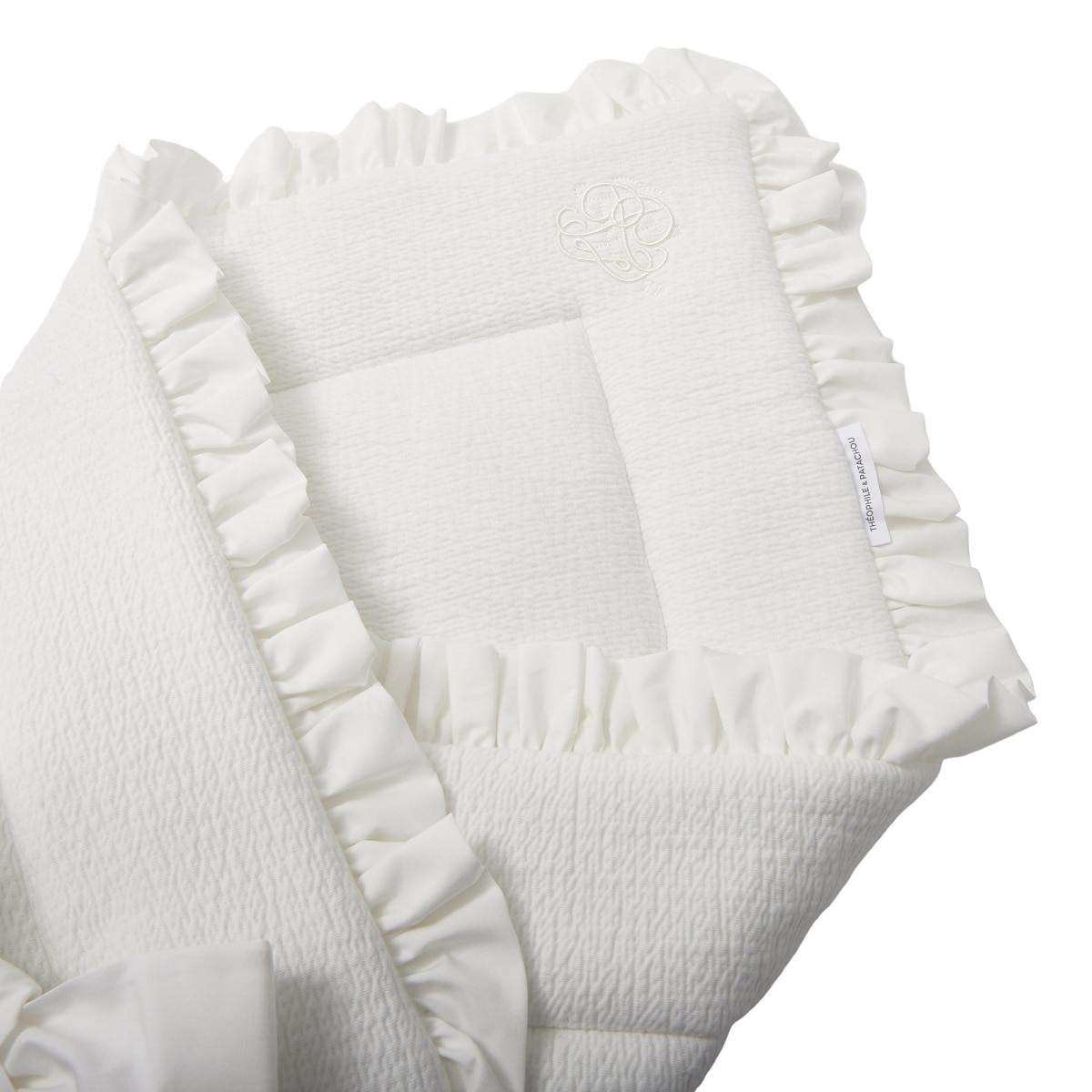 Theophile & Patachou - Doopdeken voetenzak 75x75cm - gawafeld Ivoor Carrousel