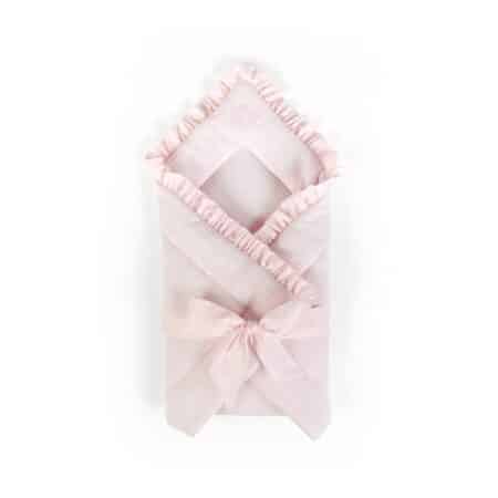 Theophile & Patachou - Doopdeken voetenzak 75x75cm - gewafeld Roze