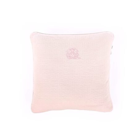 Theophile & Patachou - Kussen geborduurd -gewafeld Roze