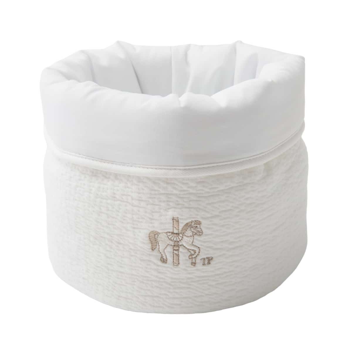 Theophile & Patachou - Verzorgingsmand rond - Gewafeld Ivoor Carrousel