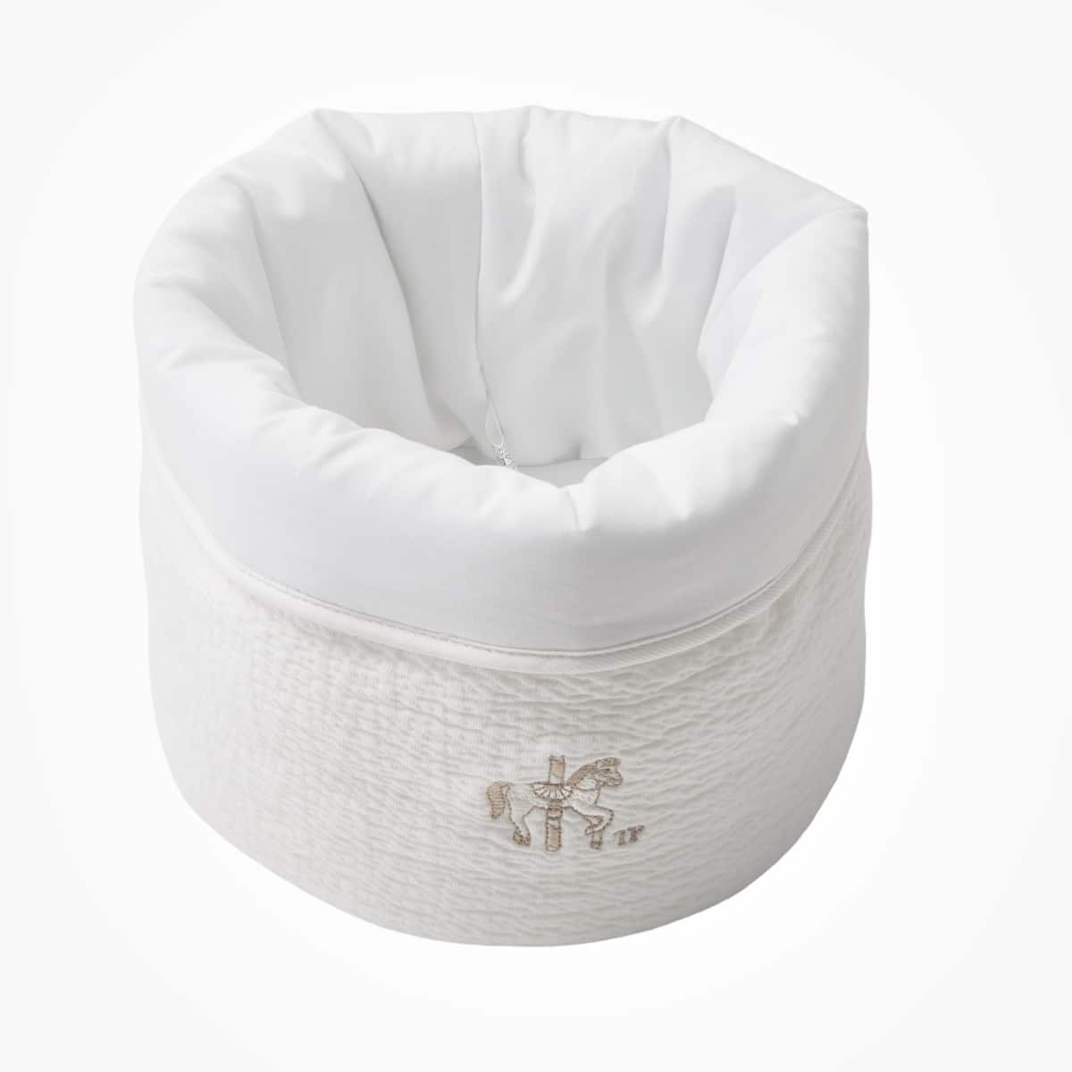 Theophile & Patachou - Verzorgingsmand rond - Gewafeld Ivoor Carrousel