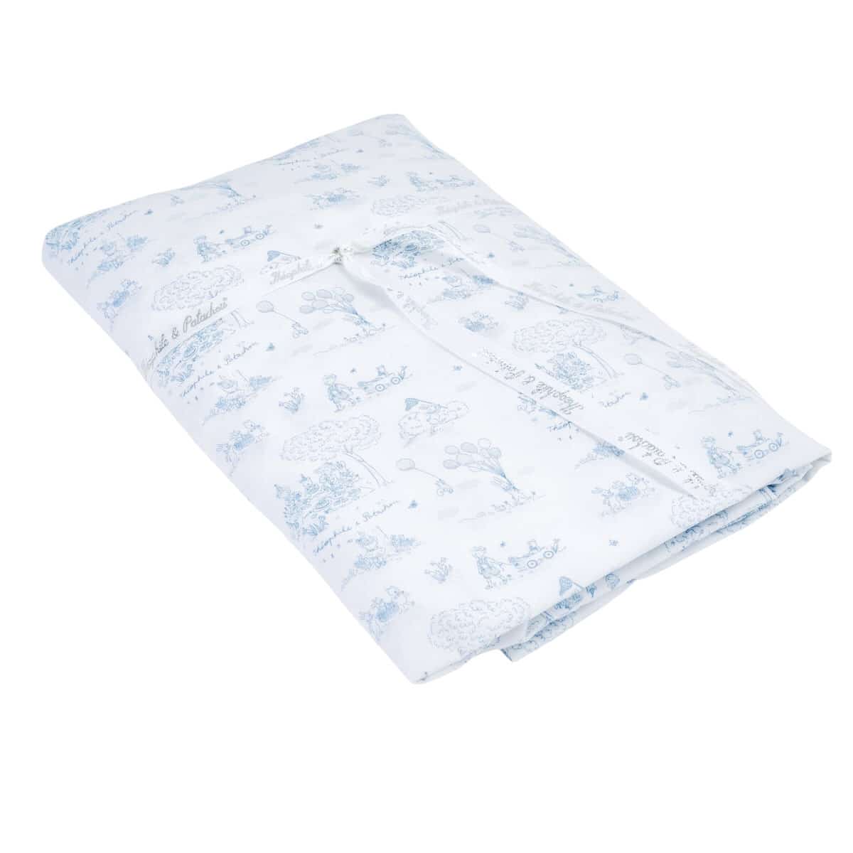 Théophile & patachou - Blue Garden Party - Hoeslaken bed geprint 70x140cm