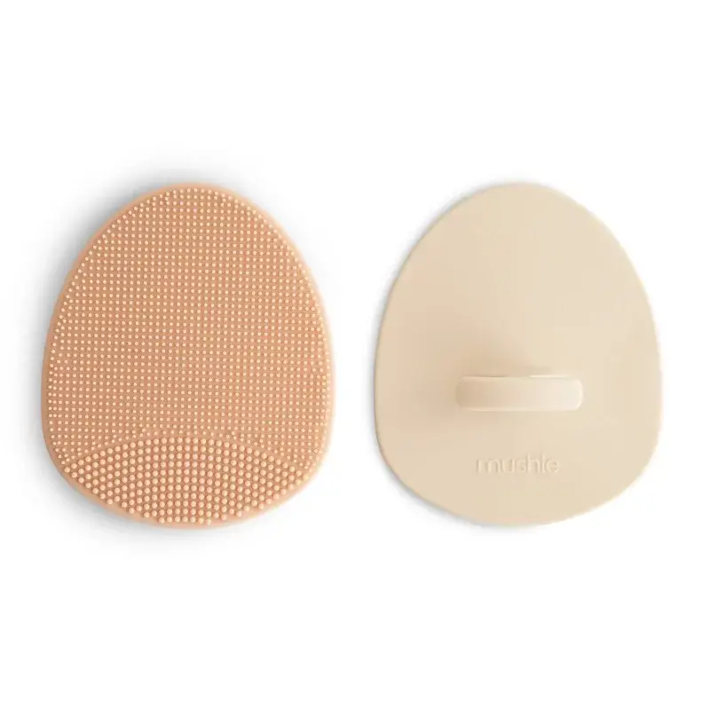 Mushie - Cradle Cap Brush - 2-Pack - Blush/Shifting Sand