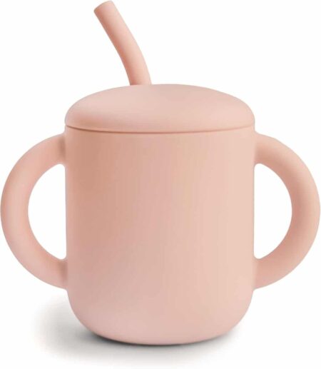 Mushie - Training Cup + Straw - Blush