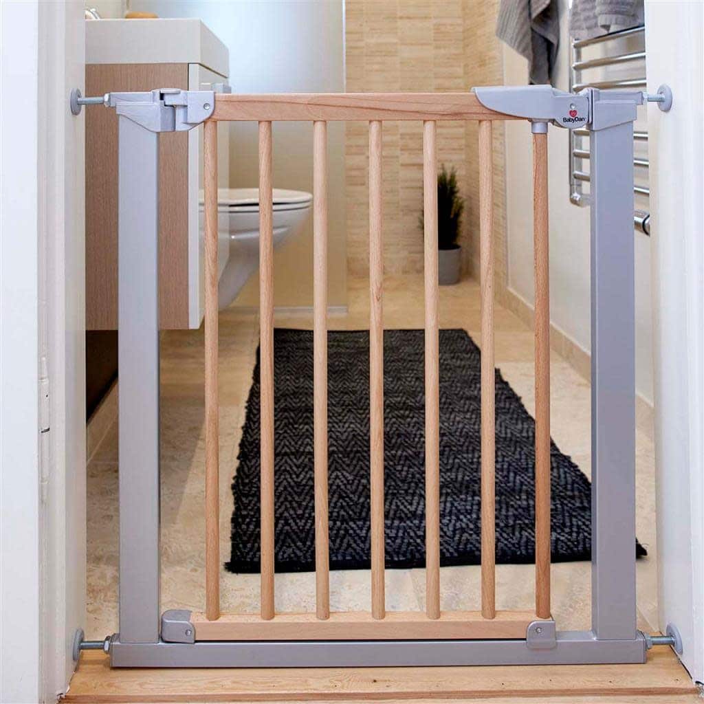 Babydan - Tora Deurhekje Hout/Metaal Natuur/Grijs (Zonder Verlengstukken)