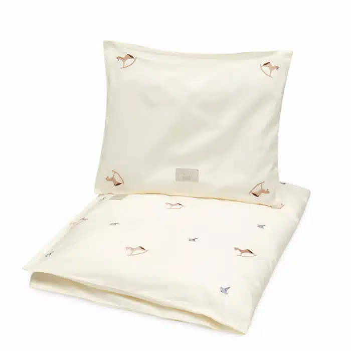 CAMCAM - Geborduurd babybeddengoedset, 70x100cm - GOTS - Vintage speelgoed