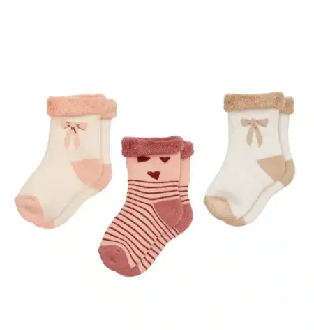 CamCam - Safi badstof sokken - strikjes - 3-pack 16-18