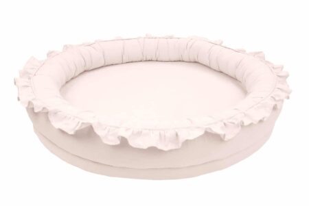 Cotton & Sweet - Linen Junior nest with ruffles - White