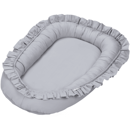 Cotton & Sweets - Baby nest SG with ruffles Grey