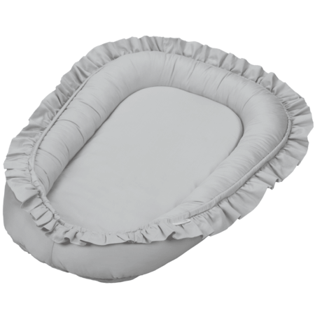 Cotton & Sweets - Baby nest SG with ruffles Light grey