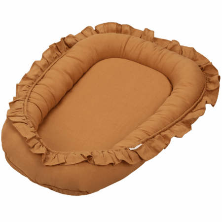 Cotton & Sweets - Baby nest with ruffles Pure Nature Caramel