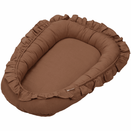 Cotton & Sweets - Baby nest with ruffles Pure Nature Chocolate