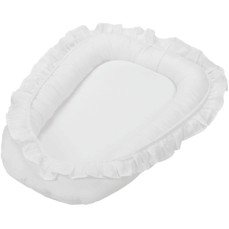 Cotton & Sweets - Baby nest with ruffles Pure Nature White