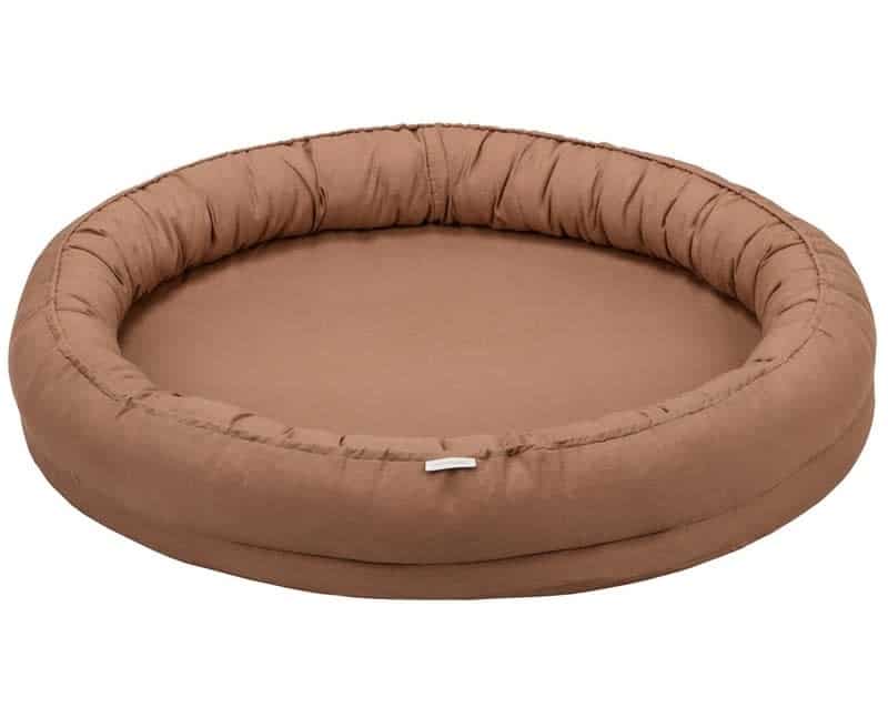 Cotton & Sweets - Linen Junior nest without ruffles Pure Nature Chocolate