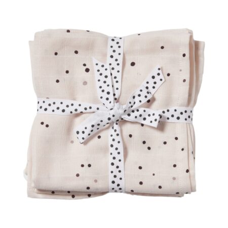 Done by Deer - Burp cloth 2-pack, Dreamy dots, Powder