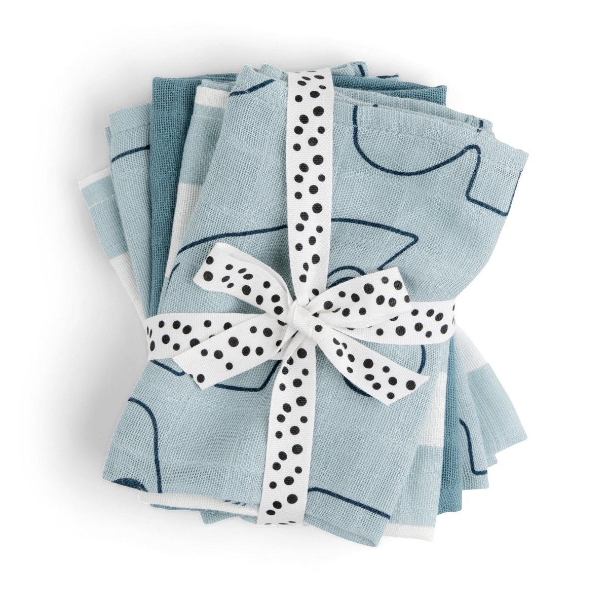 Done by Deer - Cloth wipes 5-pack GOTS Deer friends Blue