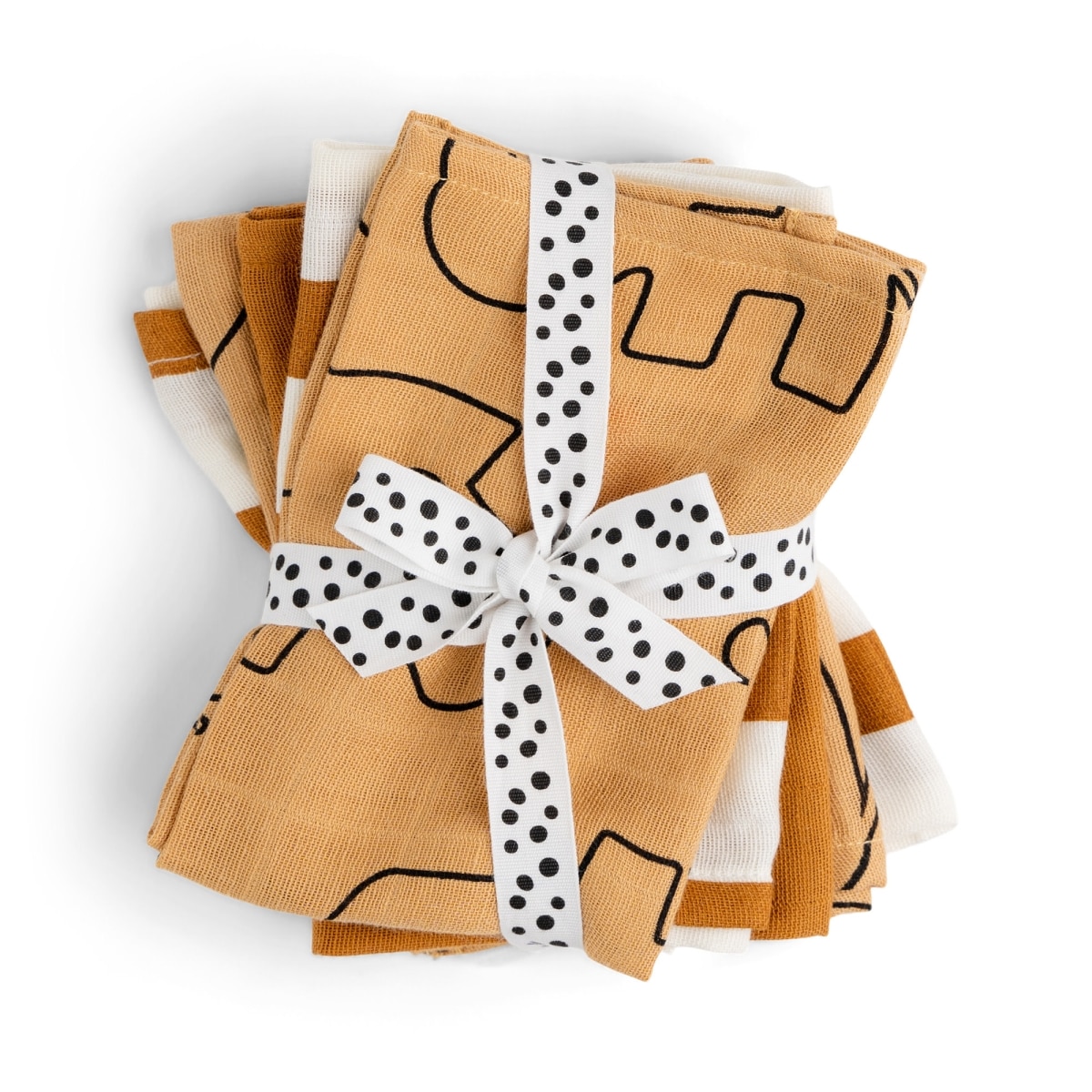 Done by Deer - Cloth wipes 5-pack GOTS Deer friends Mustard