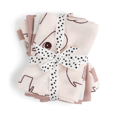 Done by Deer - Cloth wipes 5-pack GOTS Deer friends Powder